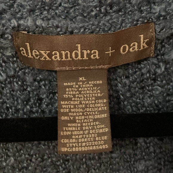 Alexander’s + Oak Blue Sweater Cardigan XL Women’s with pockets - Picture 2 of 5